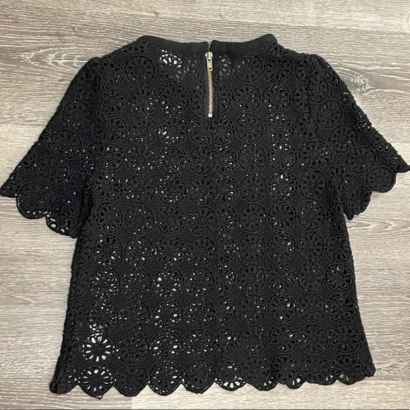 🔥SALE ASTR the label floral black lace blouse top shirt short sleeve size small - Picture 9 of 11